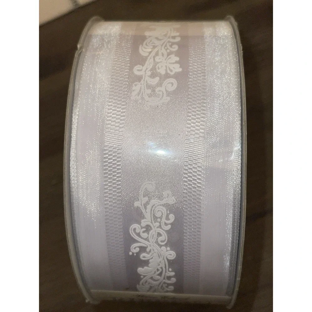 Kirkland‎ Wire-Edged White Bridal Ribbon 2.5